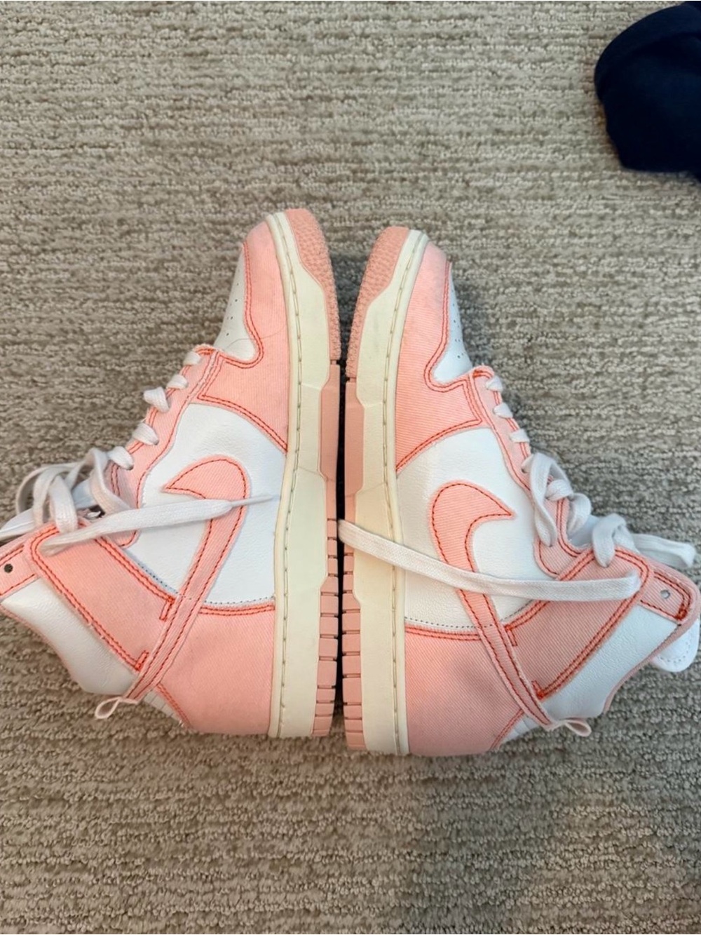 Nike Air Jordan Women's High Sneakers in Coral Pink and White